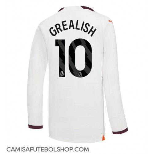 Camisa de time de futebol Manchester City Jack Grealish #10 Replicas 2º Equipamento 2023-24 Manga Comprida